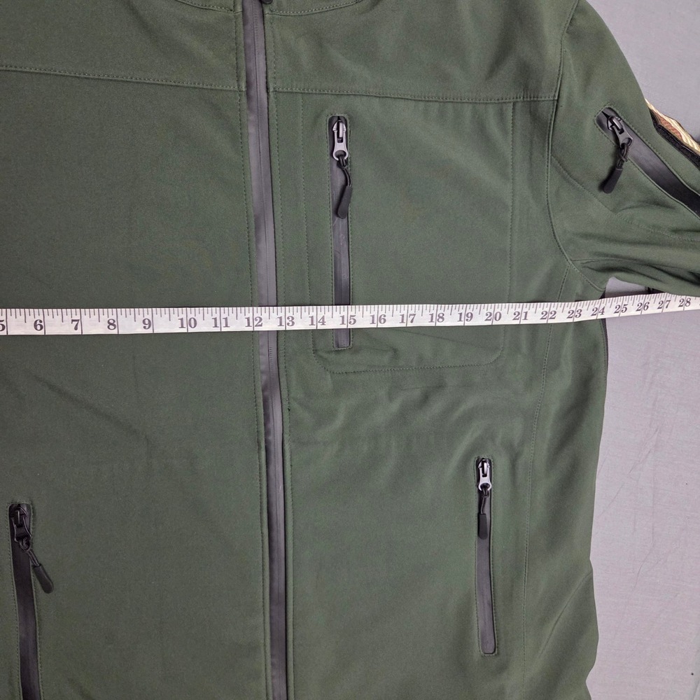 BAERSkin Tactical Softshell Jacket Hoodie Green Fleece Lined Men's L Patches - Picture 4 of 9